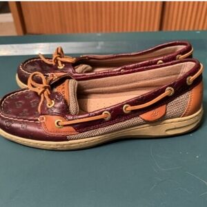 Sperry Angelfish Cordovan Anchors Leather Boat Shoe Loafer Womens Size 7.5
